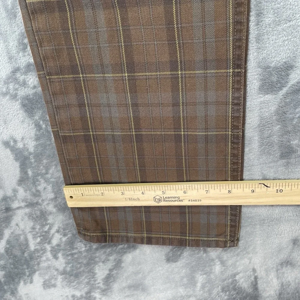 7 For All Mankind Mens 36x32 Dylan Straight Leg Jeans Plaid Denim Pants USA Made